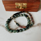 Handcrafted bracelet with Moss Agate 8mm and Multi Tourmaline 4mm stones