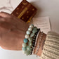 Powerful combo bracelet with Aquamarine, Green Aventurine Heart, and Pyrite 4mm for financial abundance