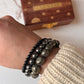 Pyrite, Black Tourmaline, and Hematite bracelet for spiritual protection and grounding