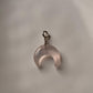 Silver Rose Quartz Crescent Moon Crystal Charm