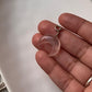 Large Rose Quartz Crescent Moon with Silver Charm