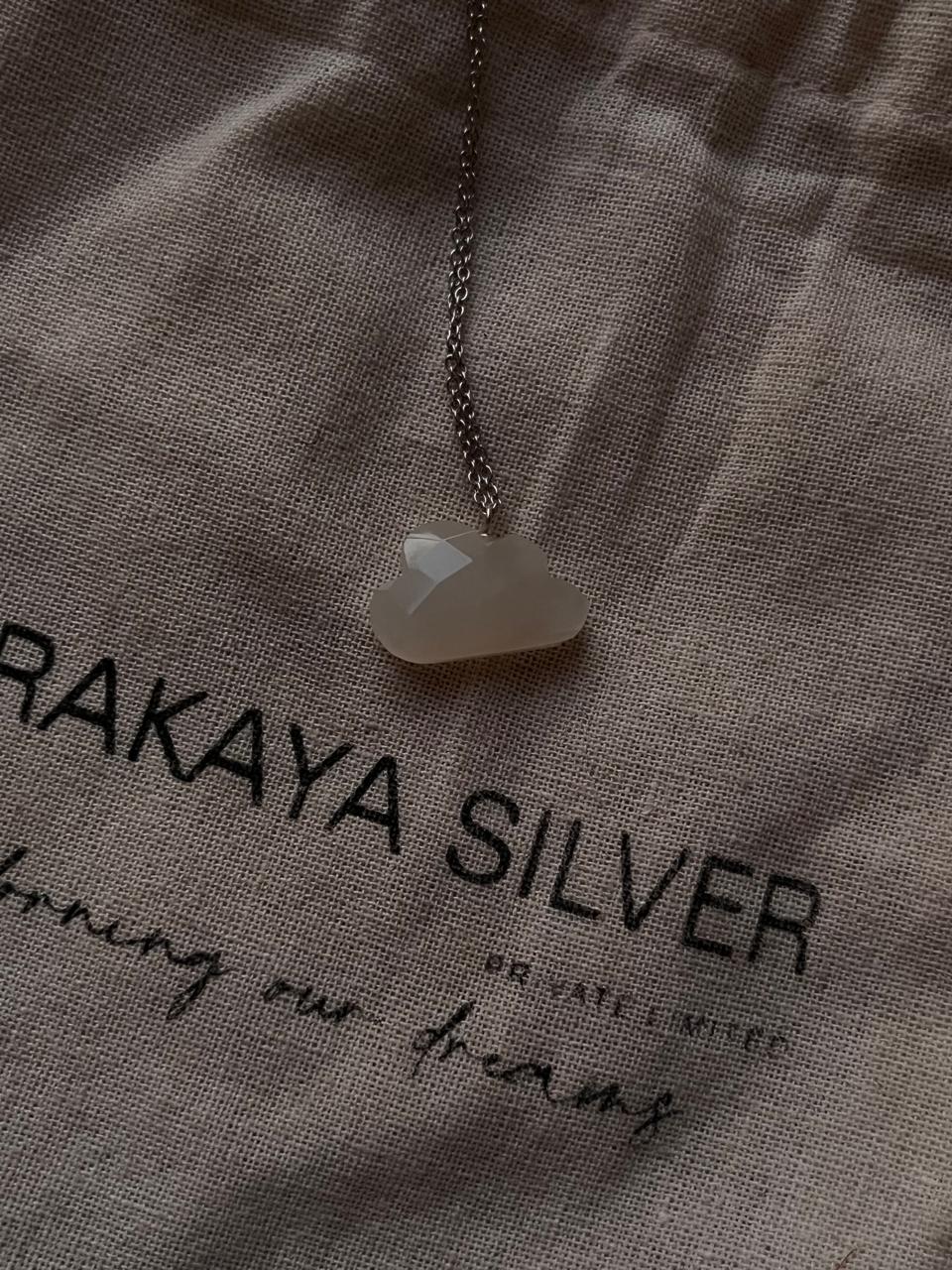 White Moonstone Cloud Pendant Necklace for Spiritual Energy