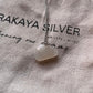 Silver Necklace with White Moonstone Cloud Crystal Pendant