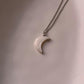 Crescent Moon Mother of Pearl Crystal Necklace 