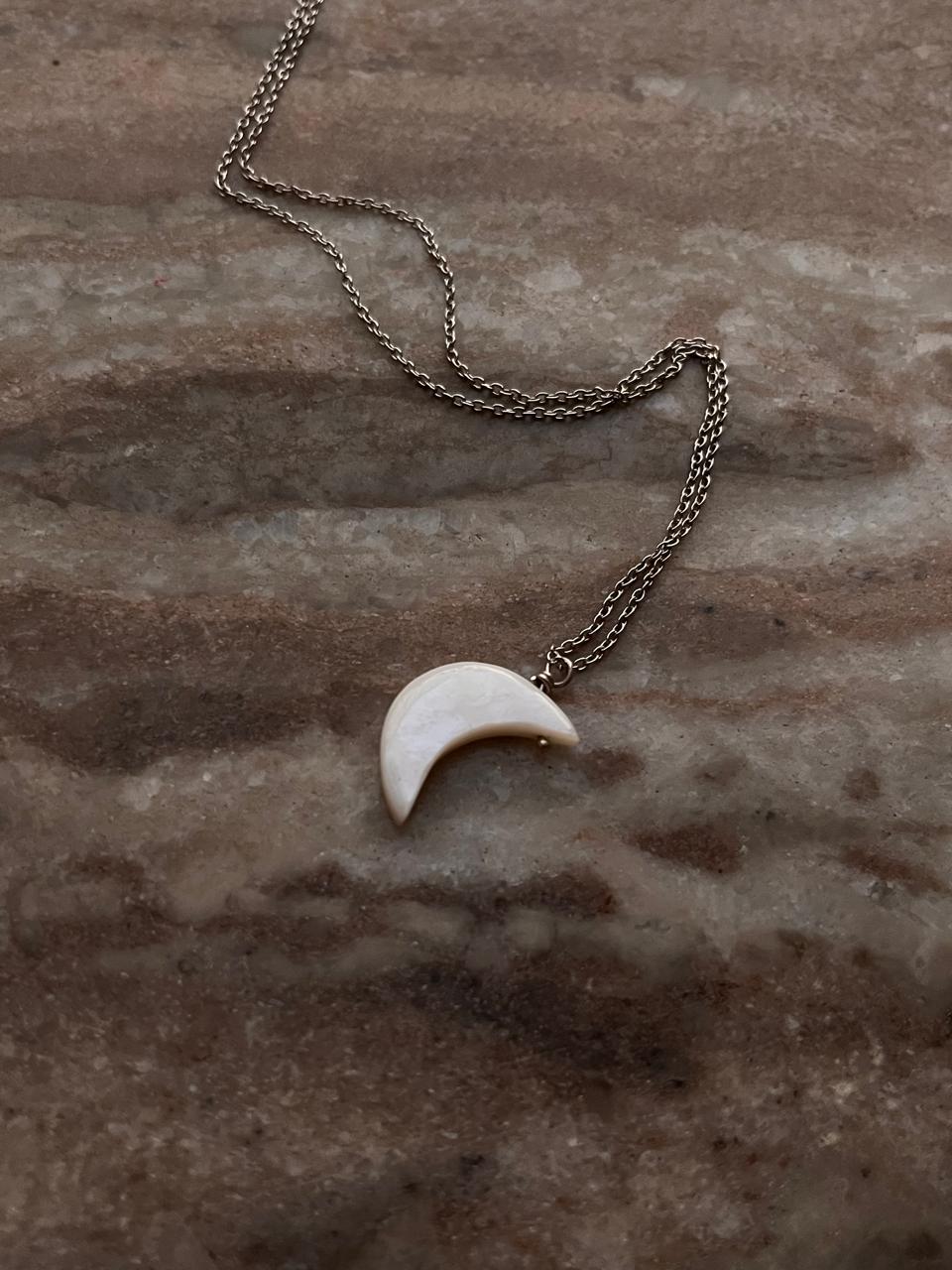 Mother of Pearl Moon Necklace for Spiritual Connection