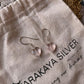 Rose Quartz Heart Crystal Hook Silver Earrings