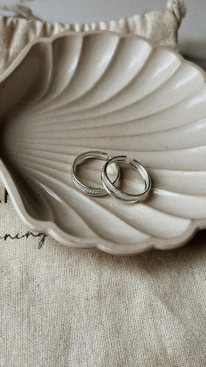 Unique 3 wire design toe ring in 925 sterling silver