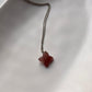 Handcrafted Strawberry Quartz Clover Crystal Necklace