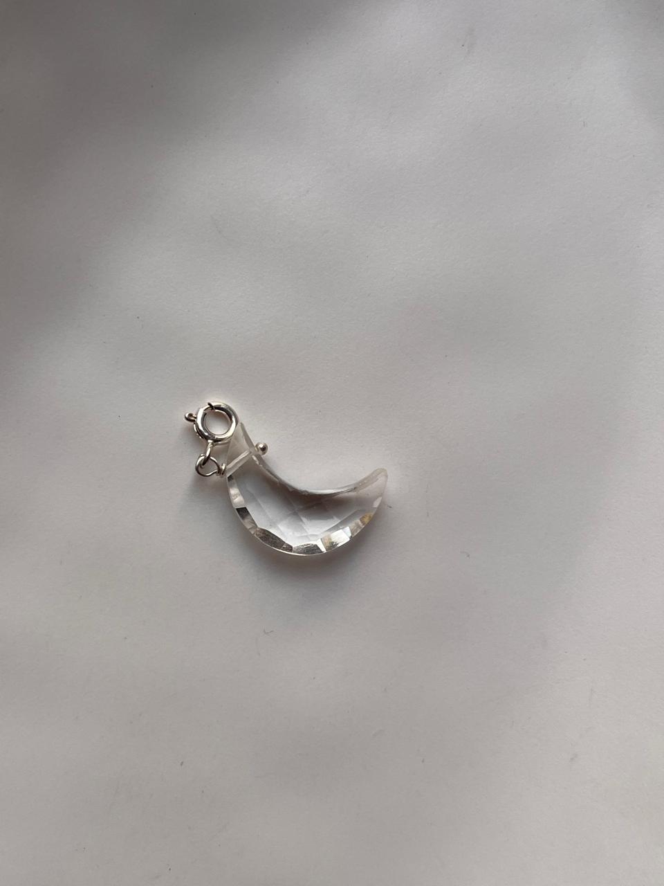 Crescent Moon Clear Quartz Crystal for Healing and Balance