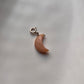 Pink Opal Crescent Moon Gemstone Charm 