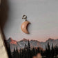 Pink Opal Crescent Moon Charm for Love and Compassion 