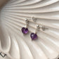 Amethyst Heart with Freshwater Pearl Crystal Silver Studs