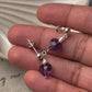 Amethyst Heart and Pearl Silver Crystal Studs for Jewelry