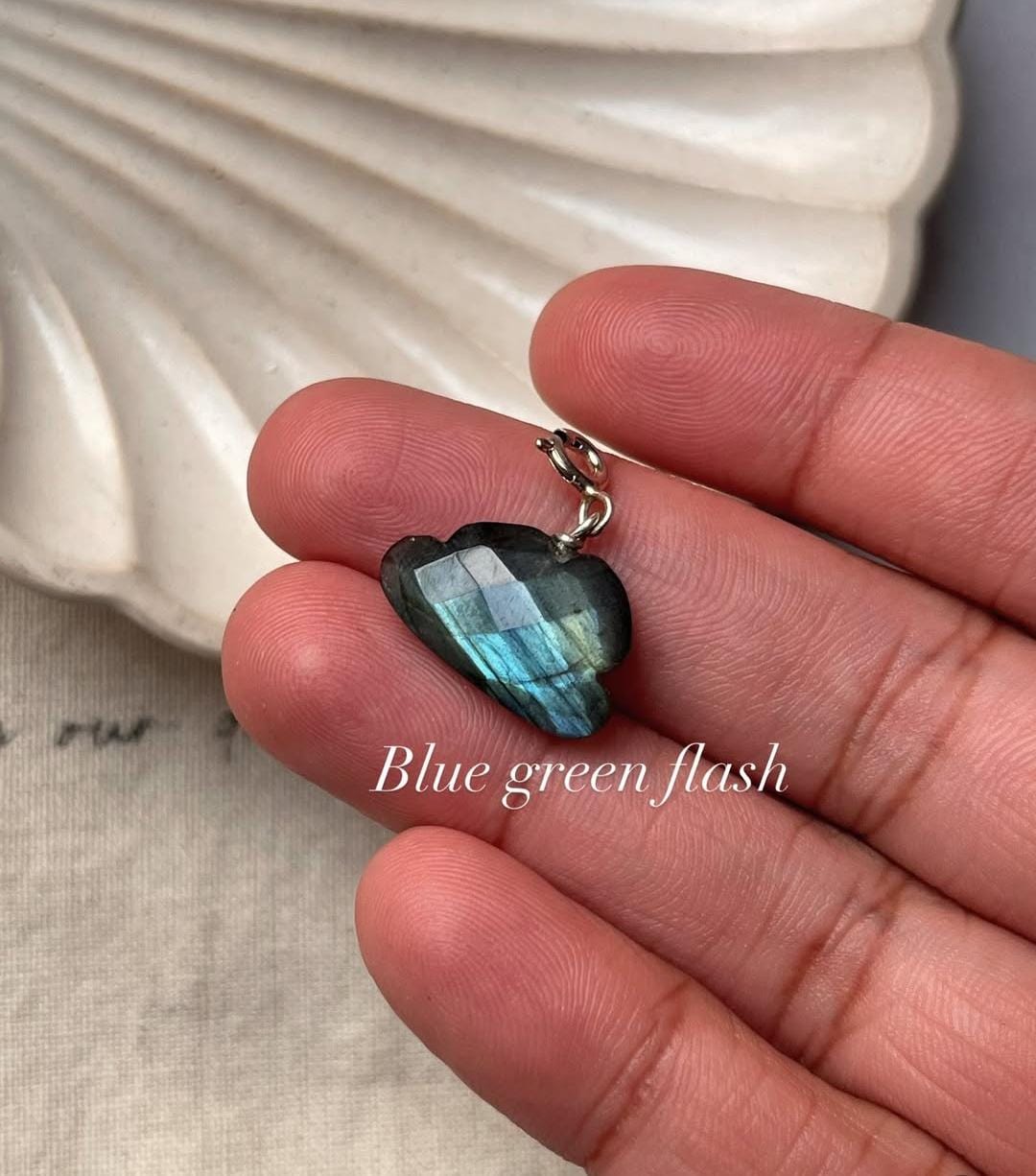 Labradorite Faceted Cloud Crystal Charm - Elegant Pendant for Necklaces or Bracelets