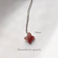 Strawberry Quartz Clover Crystal Necklace