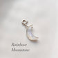 Rainbow Moonstone Moon Crystal Charm