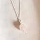 Rose quartz tumble charm pendant in sterling silver