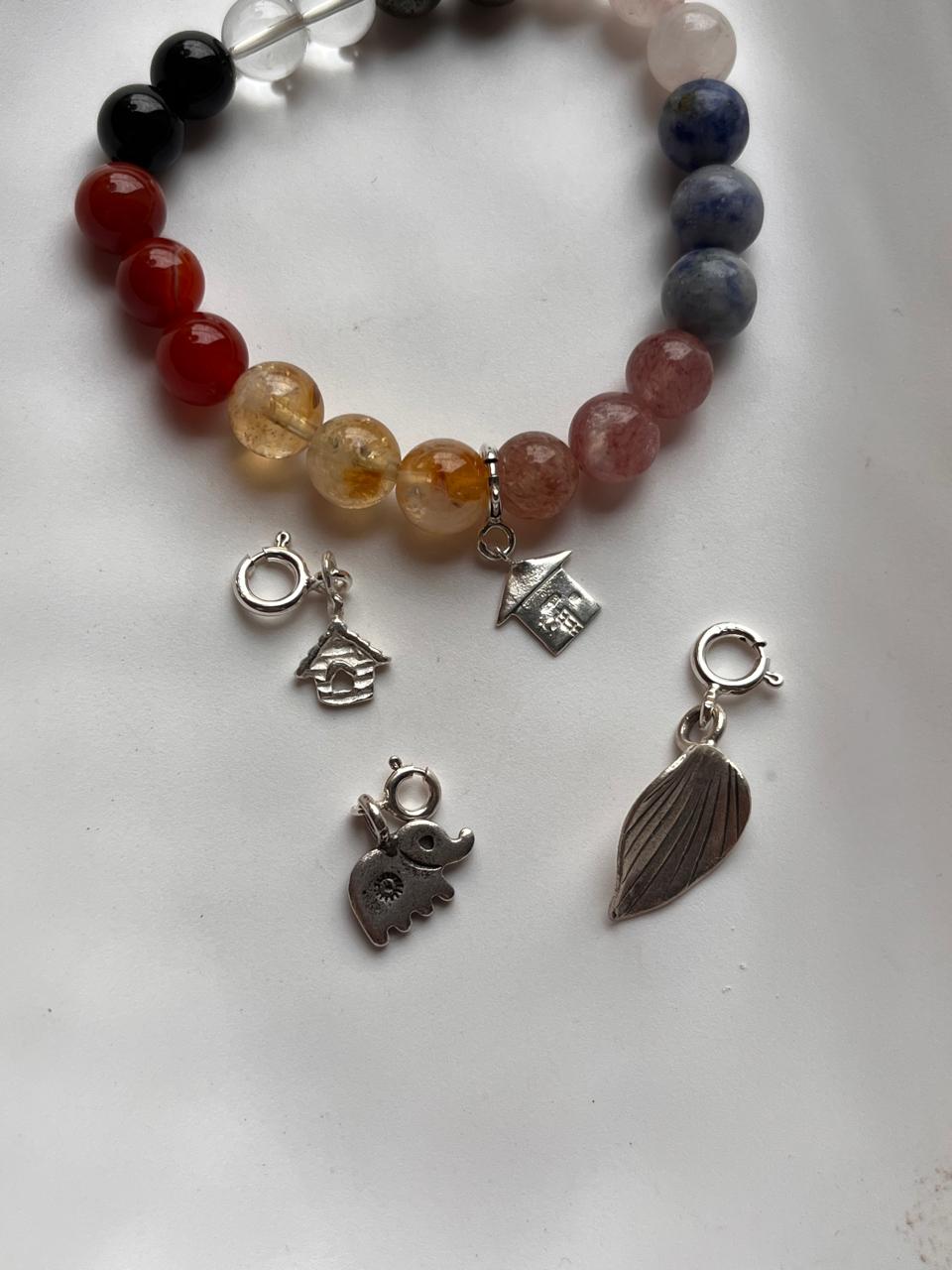 I Deserve It All Bracelet with Hathi Silver Charm - Symbol of Strength and Power