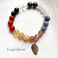 Empowering Sterling Silver Bracelet with Leaf Charm and Positive Message