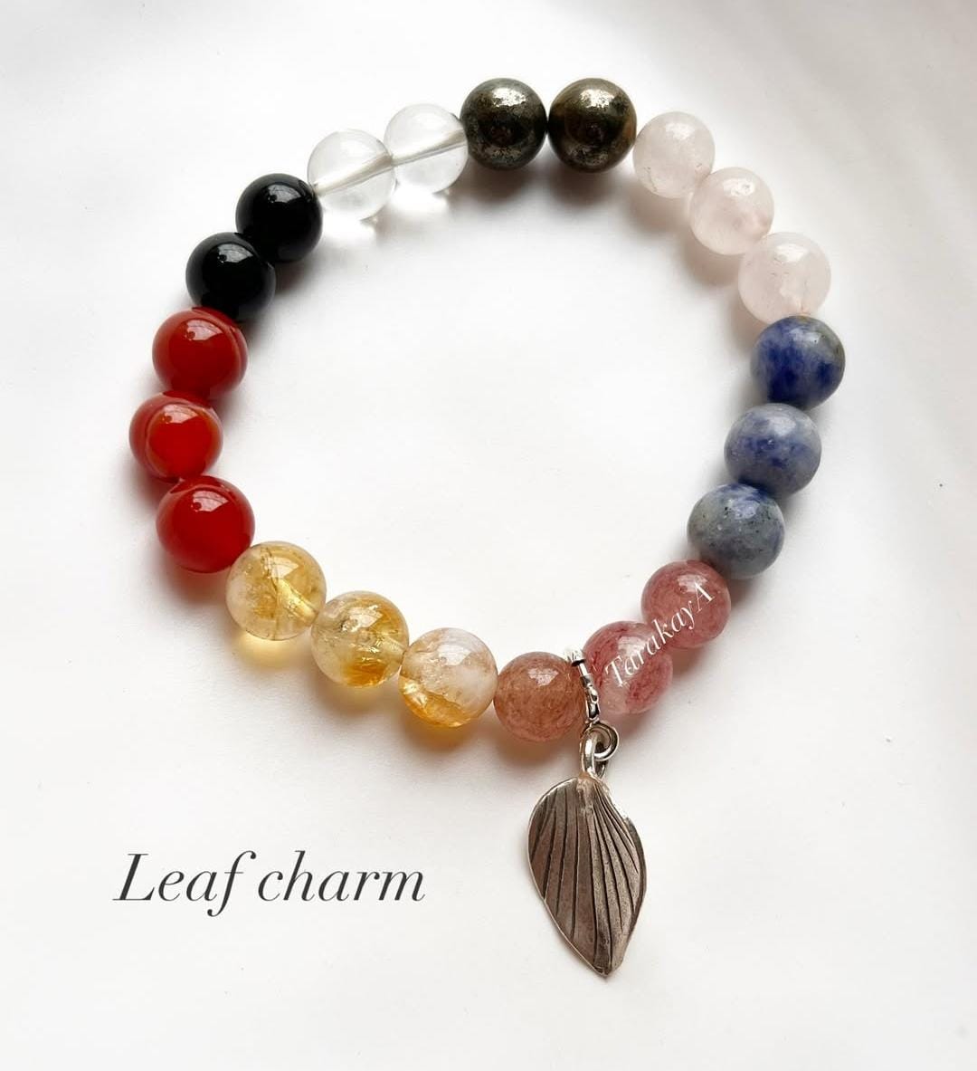 Empowering Sterling Silver Bracelet with Leaf Charm and Positive Message