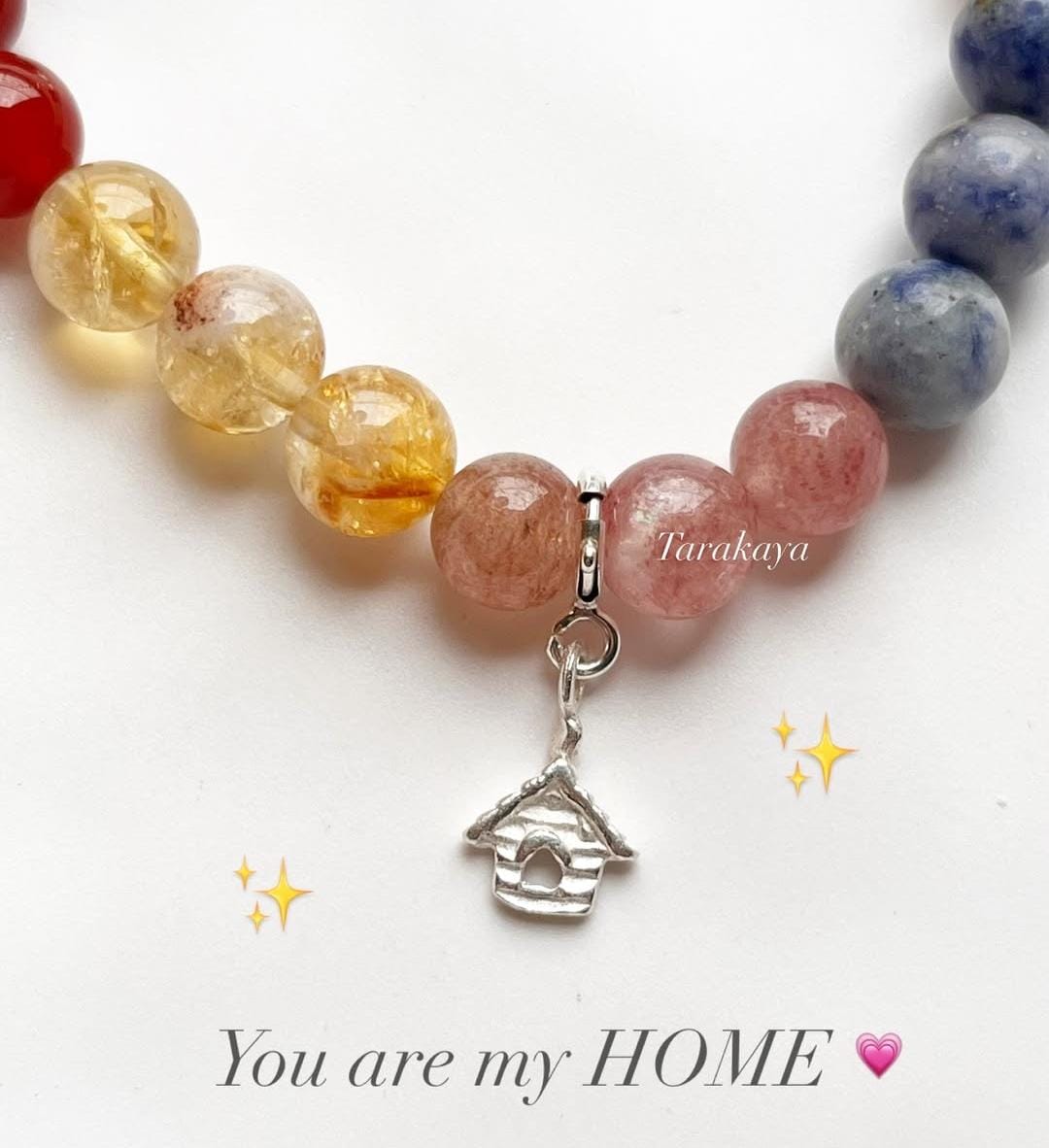 Handmade 'I Deserve It All' Bracelet with Home/House Silver Charm for Positive Energy
