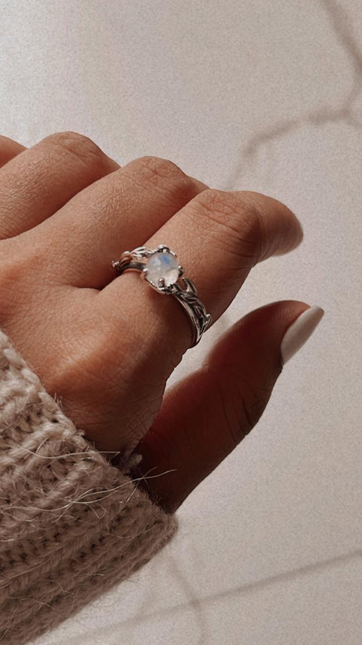Moonstone Forest Sterling Silver 925 Ring