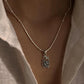 Romantic vintage rose design pendant in silver