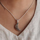Celestial Moon Floral Silver Pendant for a Nature-Inspired Look