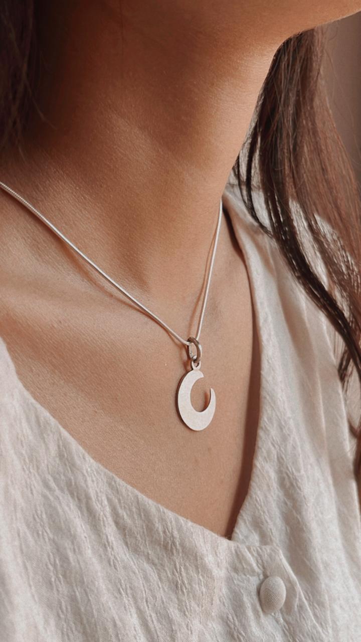 Sterling Silver Crescent Moon Pendant