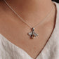 Handcrafted bee-shaped citrine pendant in sterling silver.