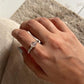 Timeless rose quartz silver ring with twisted rope band