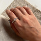Unique rose quartz stone set in silver rope band ring
