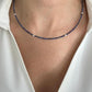 Lapis Lazuli 2MM Boho Choker Silver Ball Necklace