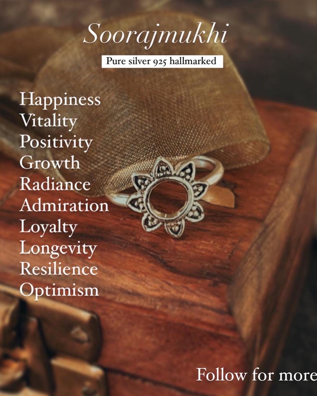 Sunflower-inspired Soorajmukhi silver ring