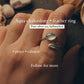 Aqua chalcedony stone set in an adjustable silver ring with feather detailing.