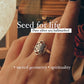 Sacred geometry Seed of Life ring in polished silver