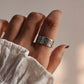 Bold Celtic knot band silver ring