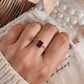 Beautiful square-cut garnet silver ring with vintage charm