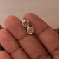 Close-up view of 6mm Rose Quartz Silver Stud Earrings