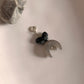 Black Jasper Butterfly and Moonstone Crescent Moon Charm