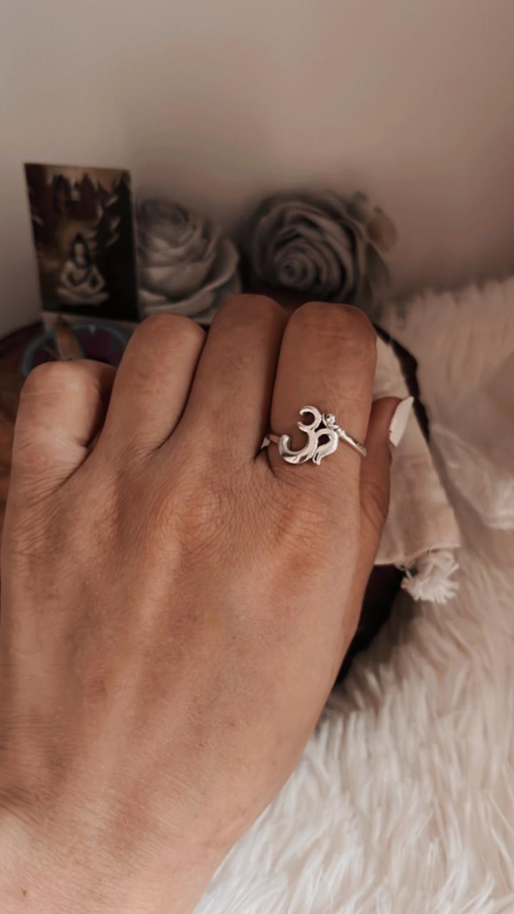 Sterling Silver Ring with Om Aum Symbol