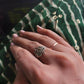 Elegant small lotus flower ring in polished silver