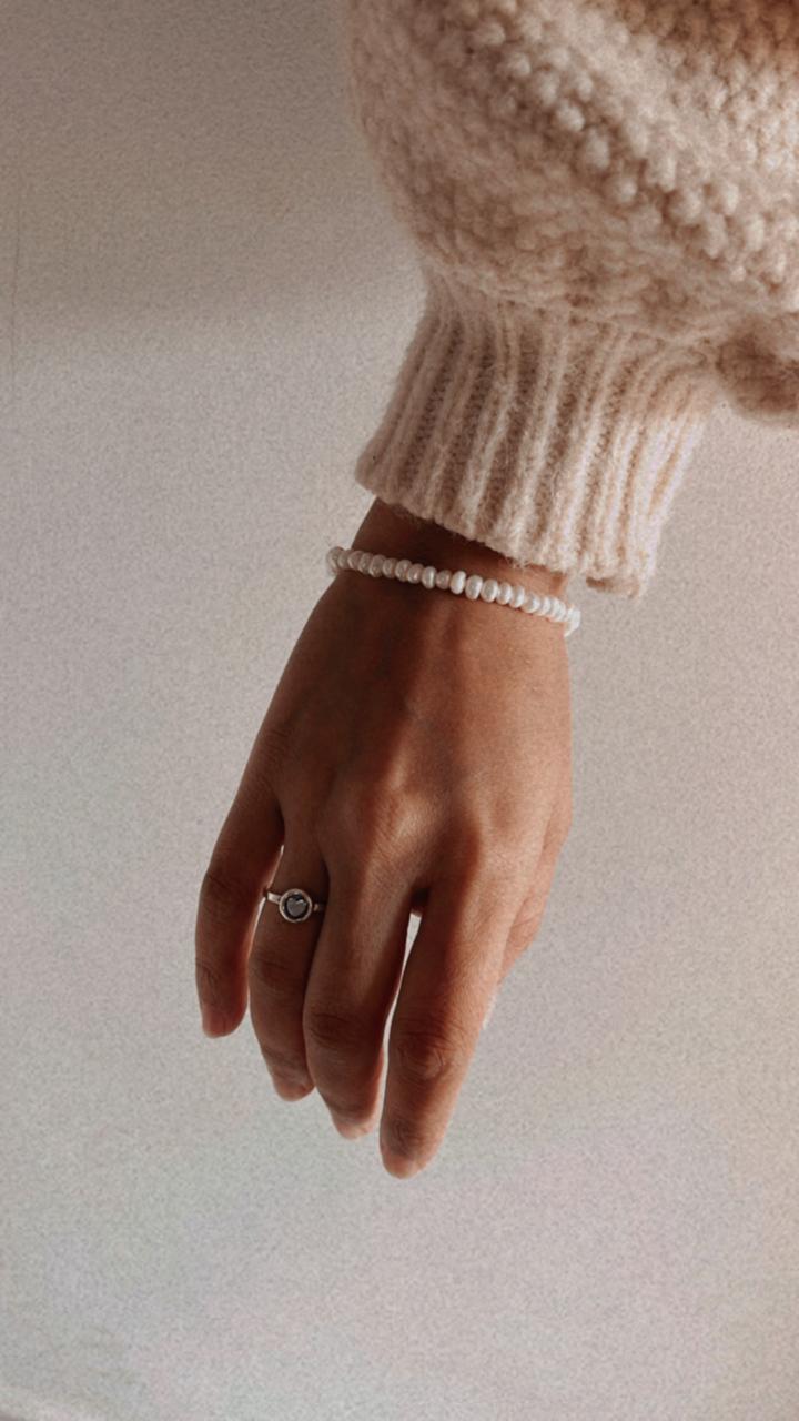 Handcrafted Silver Ring with Round Heart Shape