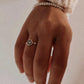 Round Heart Silver Ring with Classic Design