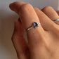 Vintage Iolite ring with Victorian design in 925 silver