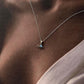 Charming Small Moonstone Evil Eye Necklace in Silver