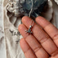 Blue Topaz Evil Eye Small Silver Necklace
