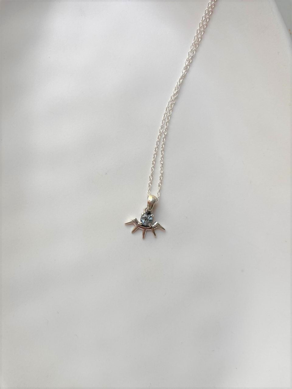 Stylish Blue Topaz Evil Eye Silver Necklace for Women