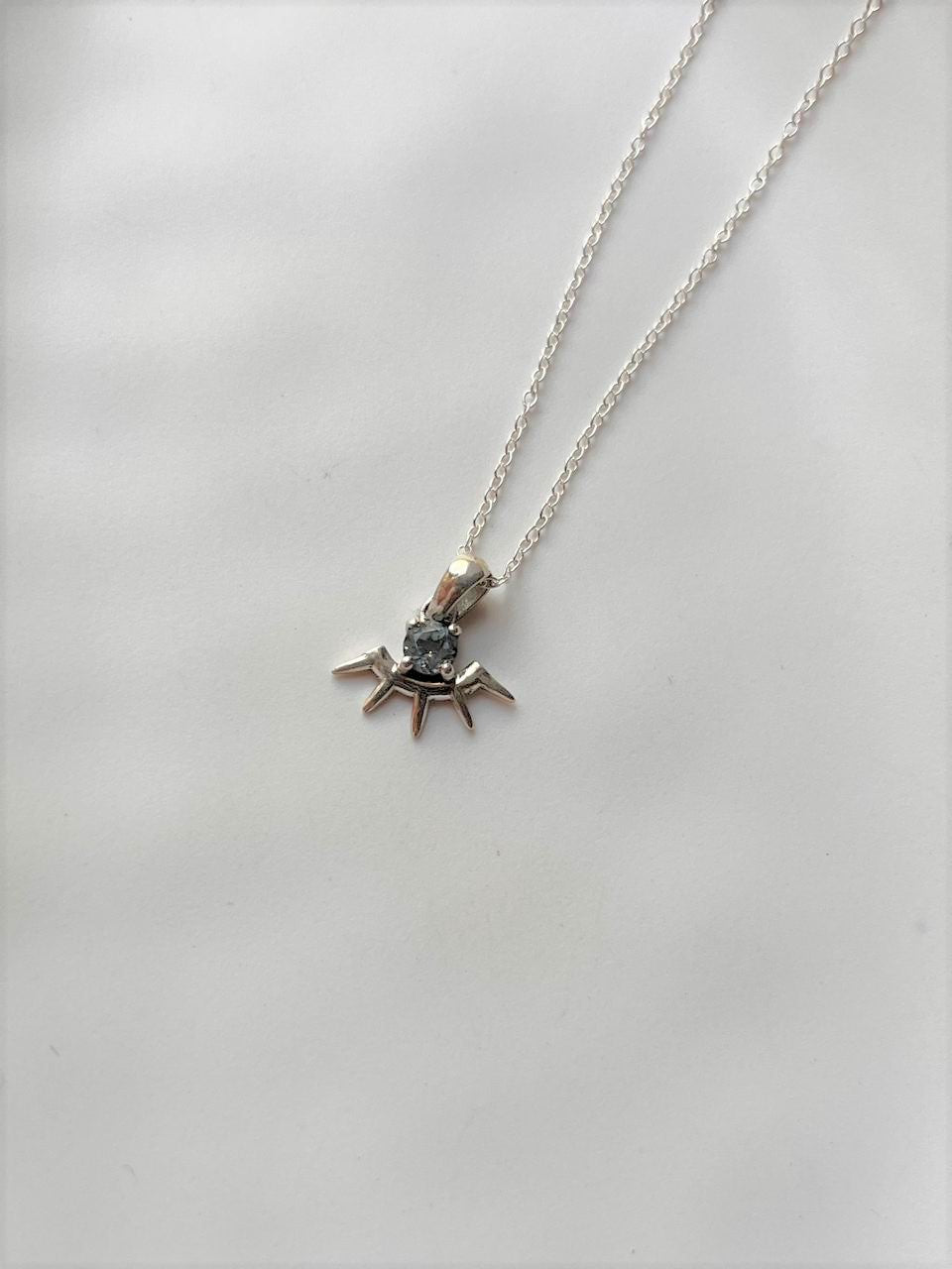 Luxury Blue Topaz Evil Eye Small Necklace in Silver