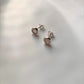 Rose Quartz 6mm Silver Stud Earrings